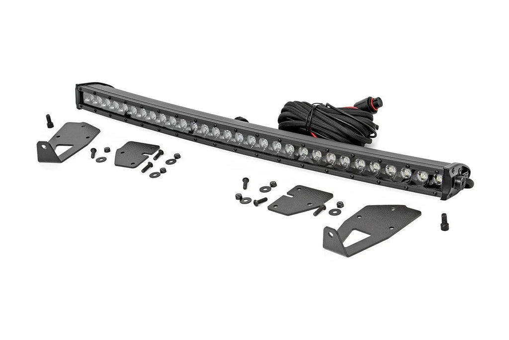 Rough Country LED Light Kit | Grille Mount | 30" Black Single Row | Ford Raptor 4WD (17-20) 70702 - Kit Contents
