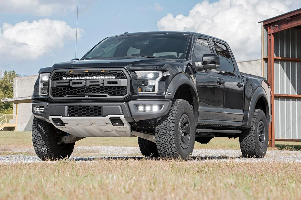 Rough Country LED Light Kit | Grille Mount | 30" Black Single Row | White DRL | Ford Raptor (17-20) 70701BLDRL - Kit Contents