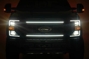 Rough Country LED Light Kit | Grille Mount | 30 Inch DRL | Ford F-250/F-350 Super Duty (17-22) 70990A - Installation View