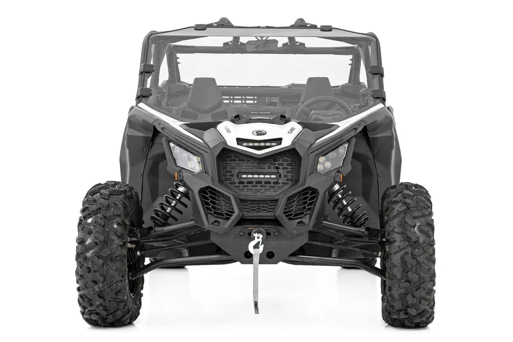 Rough Country LED Light Kit | Grille Mount | 6" Black Slimline | Can-Am Maverick X3 97022 - Installation View