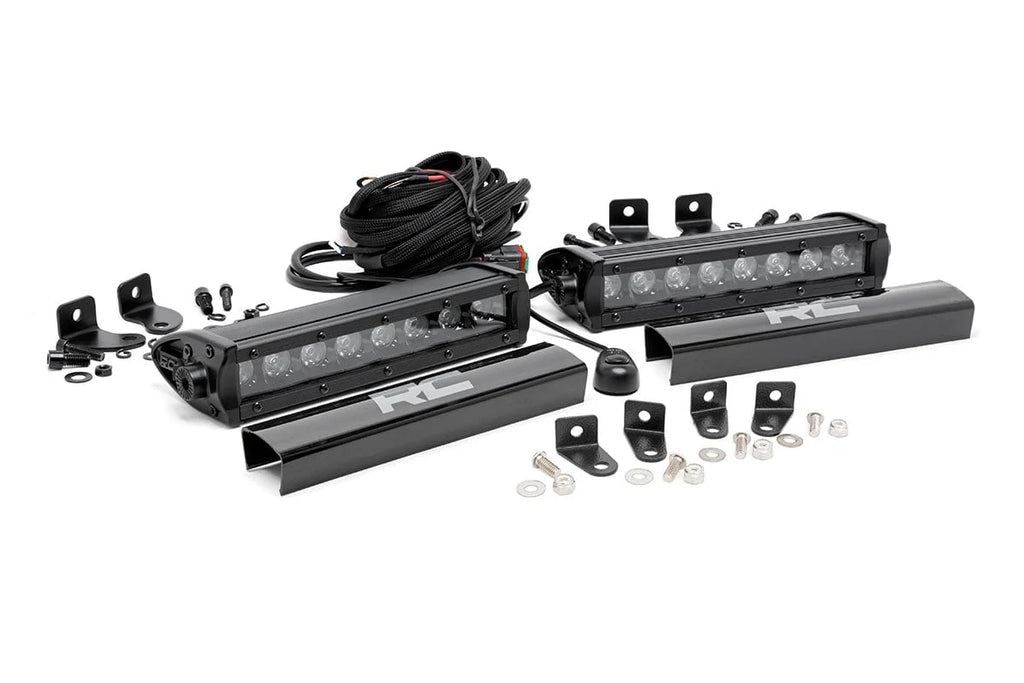 Rough Country LED Light Kit | Grille Mount | 8" Black Pair | Ford F-250 Super Duty (17-19) 70697 - Kit Contents