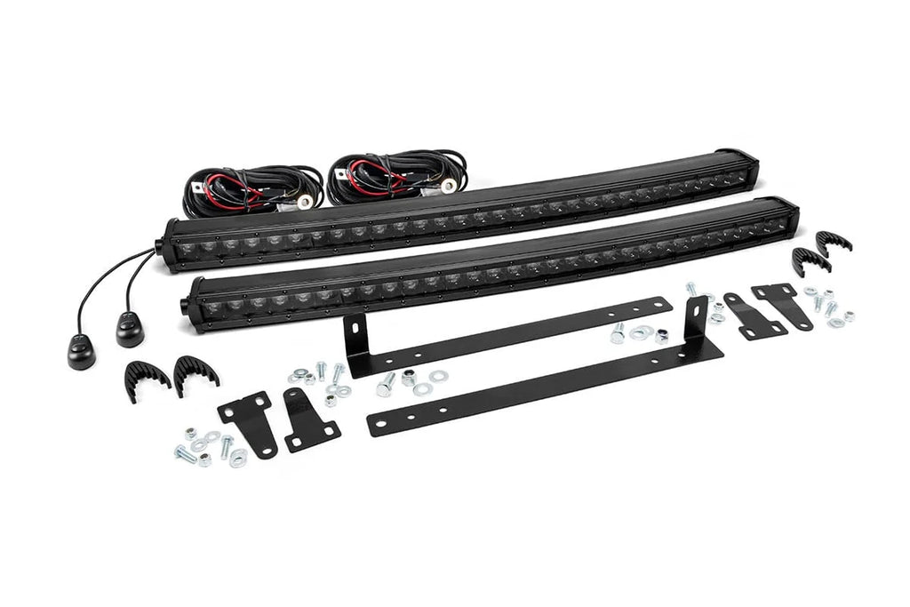 Rough Country LED Light Kit | Grille Mount | Dual 30" Black Single Row | Ford F-150 (09-14) 70662 - Kit Contents