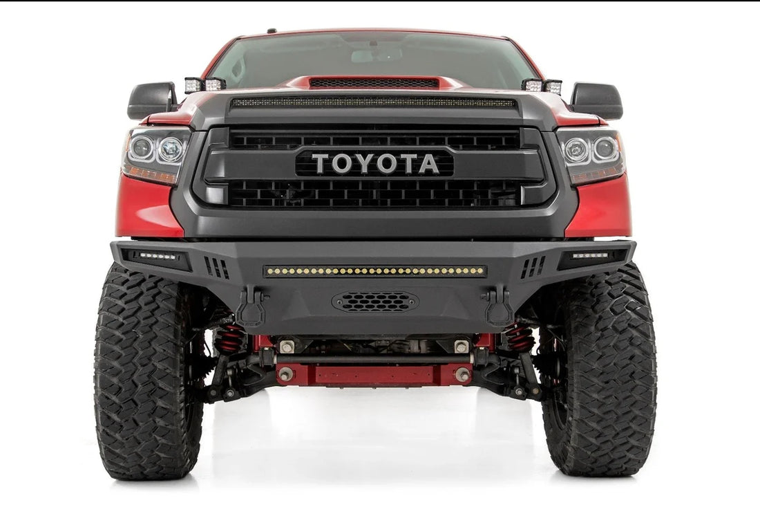 Rough Country LED Light Kit | Hood Bulge | 40" White/Amber Strip | Toyota Tundra (14-21) 70847 - Installation View