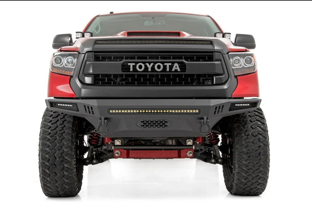 Rough Country LED Light Kit | Hood Bulge | 40" White/Amber Strip | Toyota Tundra (14-21) 70847 - Installation View