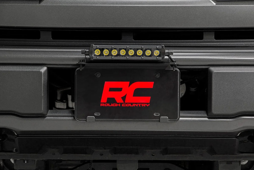 Rough Country LED Light Kit | License Plate Mount | 8" Single Row Black Series 70183 - Installation View