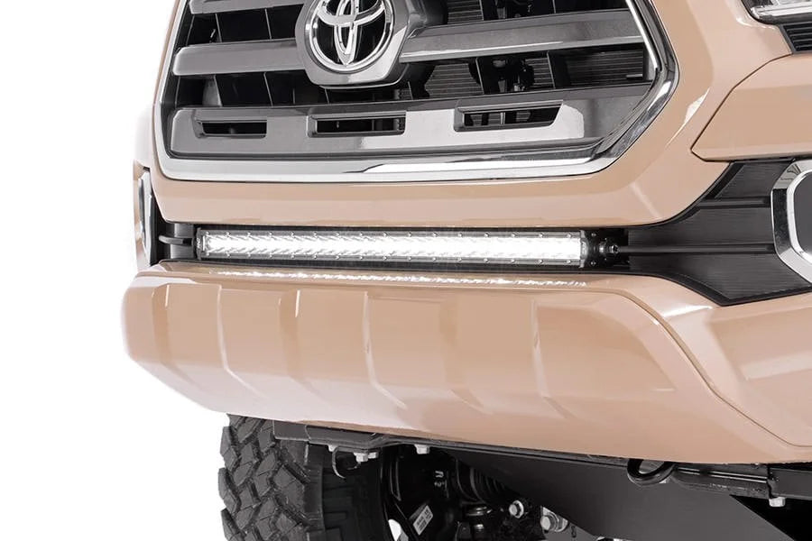Rough Country LED Light Kit | Lower Grille Mount | 30" Black Single Row | White DRL | Toyota Tacoma (16-23) 70619BLDRL - K...