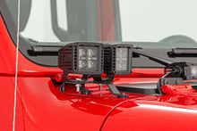 Load image into Gallery viewer, Rough Country LED Light Kit | Quad | Cowl Mount | 2" Black | White DRL | Jeep Gladiator JT/Wrangler JL (18-24) 70824 - Add...