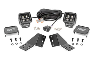 Rough Country LED Light Kit | Rear Mount | 2" Black Pair | White DRL | CFMOTO UFORCE U10 1000 PRO - Rear View