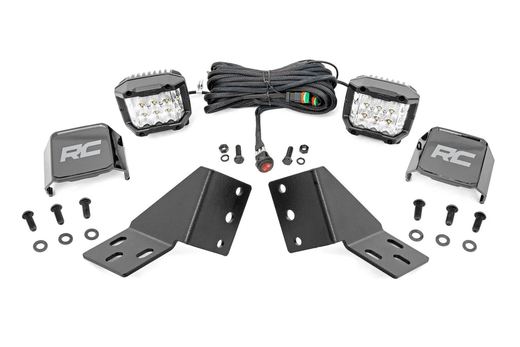 Rough Country LED Light Kit | Rear Mount | 3" Chrome Pair | Wide Angle | CFMOTO UFORCE U10 Pro - Rear View
