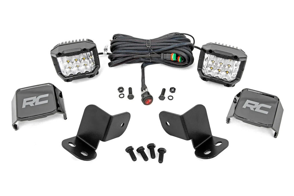 Rough Country LED Light Kit | Rear Mount | 3" Chrome Pair | Wide Angle | Segway 570 F - Rear View