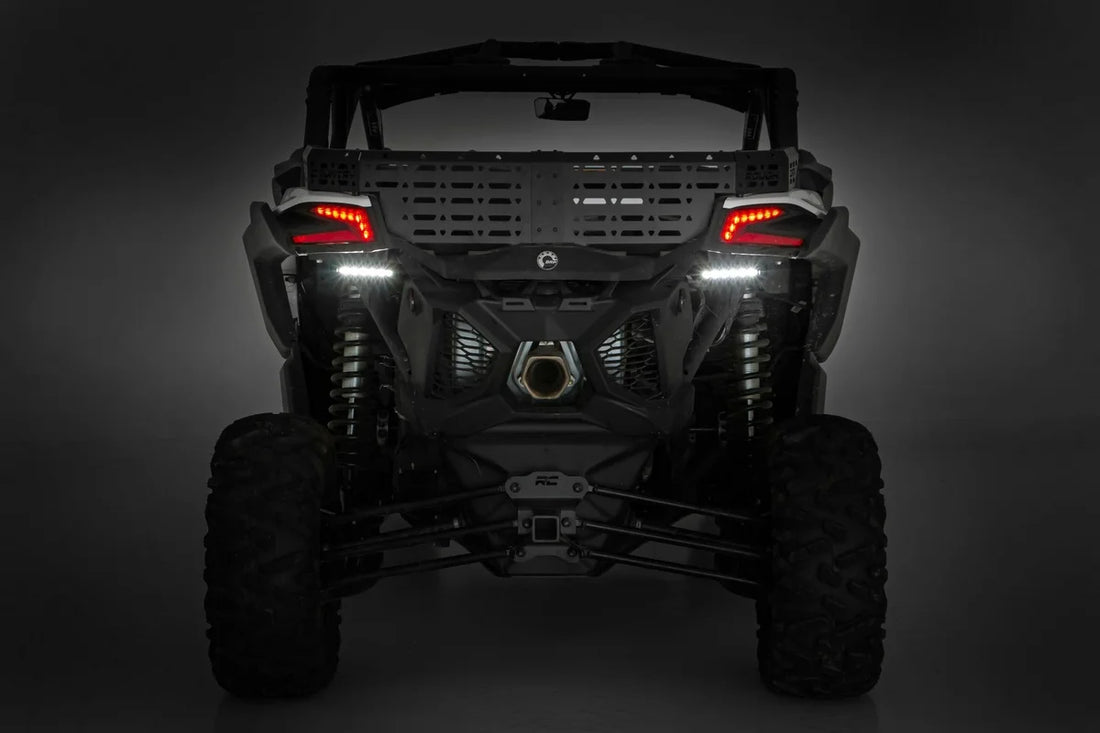 Rough Country LED Light Kit | Tail Light Mount | 6" Black Slimline Pair | Can-Am Maverick X3 97026 - Back View