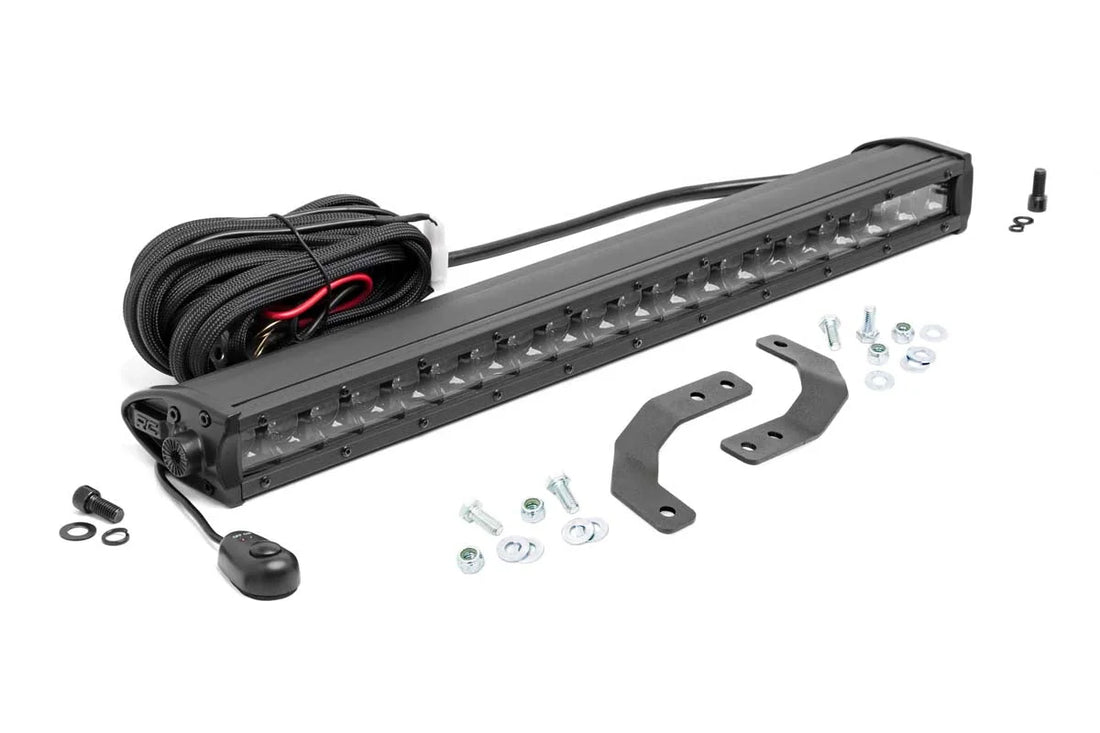 Rough Country LED Light Kit | Under Bed Mount | 20" Black Single Row | Polaris Ranger XP 1000 93016 - Side View