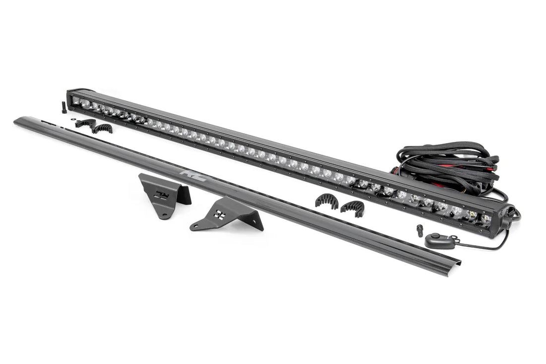 Rough Country LED Light Kit | Upper Windshield | 40" Black Single Row | Ford Bronco (21-24) 71041 - Mounting View