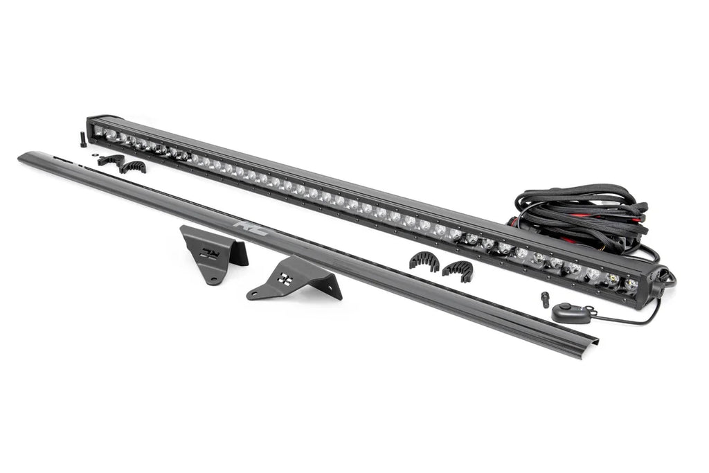 Rough Country LED Light Kit | Upper Windshield | 40" Black Single Row | Ford Bronco (21-24) 71041 - Mounting View