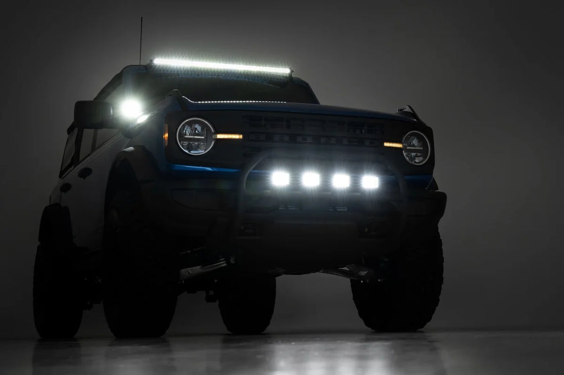 Rough Country LED Light Kit | Upper Windshield | 40" Black Single Row | Ford Bronco (21-24) 71041 - Additional View 5