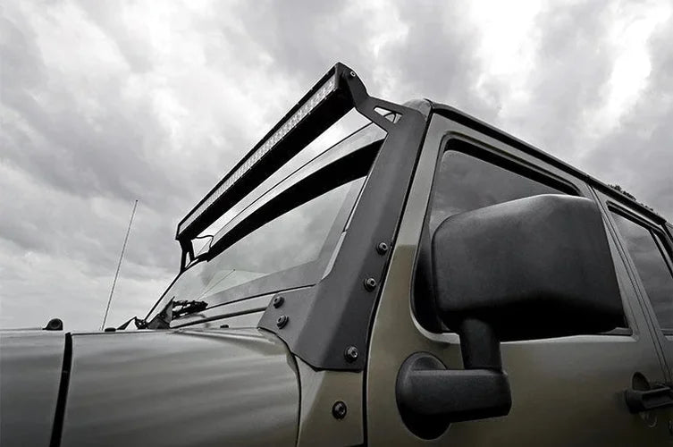 Rough Country LED Light Kit | Windshield | 50" Spectrum Dual Row | Jeep Wrangler JK/Wrangler Unlimited (07-18) 80504 - Ins...