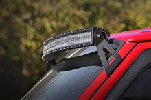 Load image into Gallery viewer, Rough Country LED Light Kit | Windshield Mount | 50" BLK Single Row | Jeep Cherokee XJ (84-01) 70075 - Installation View