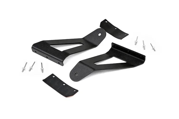 Rough Country LED Light Kit | Windshield Mount | 50" BLK Dual Row | White DRL | Jeep Cherokee XJ (84-01) 70074 - Mounting ...