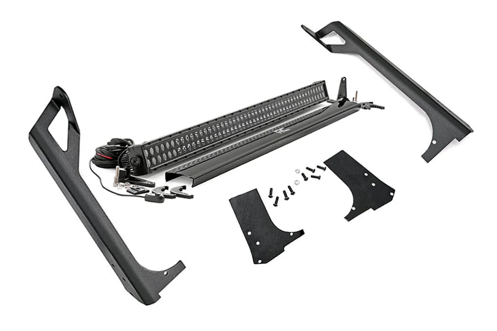 Rough Country LED Light Kit | Windshield Mount | 50" Black Dual Row | Jeep Wrangler TJ (97-06) 70503BL
