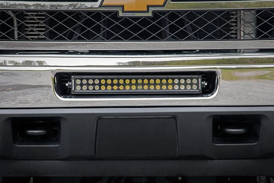 Rough Country LED Light Mount | Bumper | 20" | Chevy Silverado 2500 HD 4WD (2011-2014) 70522 - Mounting View