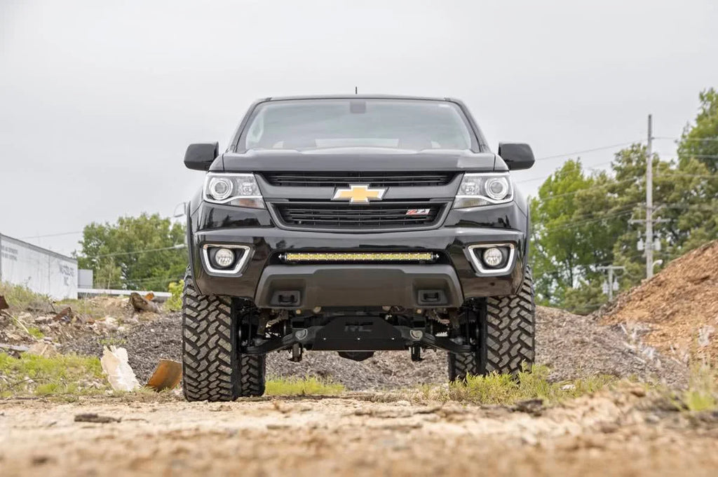Rough Country LED Light Mount | Bumper | 30" | Chevy/GMC Canyon/Colorado 2WD/4WD (15-22) 70536 - Installation View