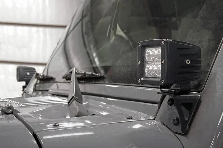 Rough Country LED Light Mount | Lower Windshield | Pod | Jeep Wrangler JK/Wrangler Unlimited (07-18) 70044 - Installation ...