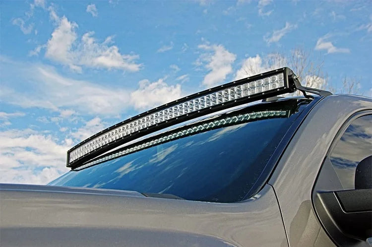 Rough Country LED Light Mount | Upper Windshield | 50" Curved | Chevy/GMC 1500/1500 SUV/2500HD/3500HD (07-14) 70507 - Inst...