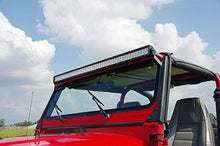 Load image into Gallery viewer, Rough Country LED Light Mount | Upper Windshield | 50" Straight | Jeep Wrangler YJ (87-95) 70508 - Installation View