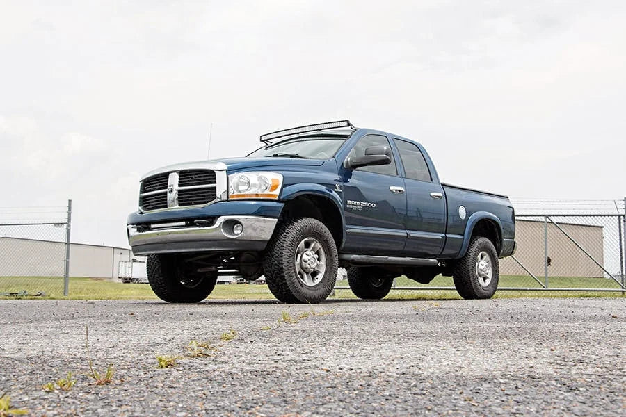 Rough Country LED Light Mount | Upper Windshield | 54" Curved | Dodge 1500 2WD/4WD (02-08) 70538 - Installation View