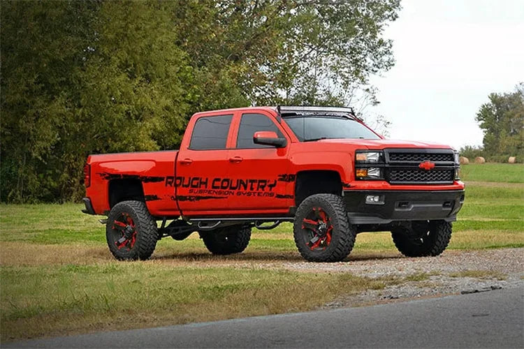 Rough Country LED Light Mount | Upper Windshield | 54" Curved | Chevy/GMC 1500 (14-18 & Classic) 70514 - Installation View