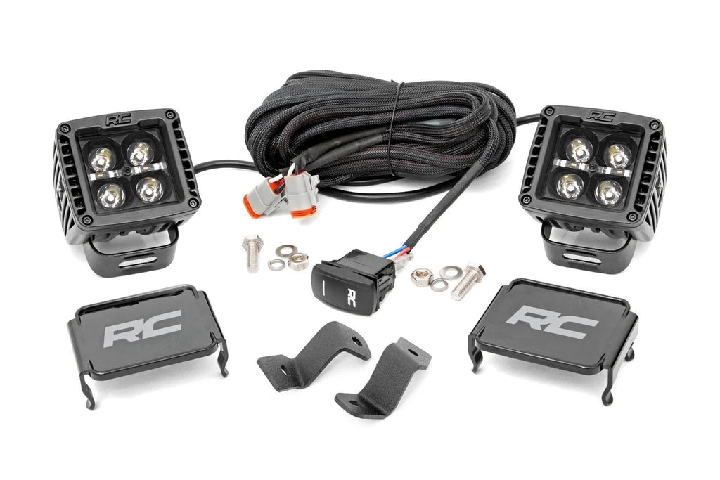 Rough Country LED Light Pair | Ditch Mount | 2" Black DRL | Ford F-150 (15-24)/F-150 Lightning (22-24) 71031 - Main Produc...