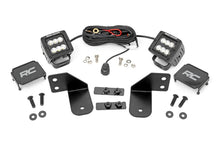 Load image into Gallery viewer, Rough Country LED Light | RR Cage Mount | 2" Black Flood Pair | Polaris Ranger 1000/Ranger XP 900/1000 93145 - Rear View