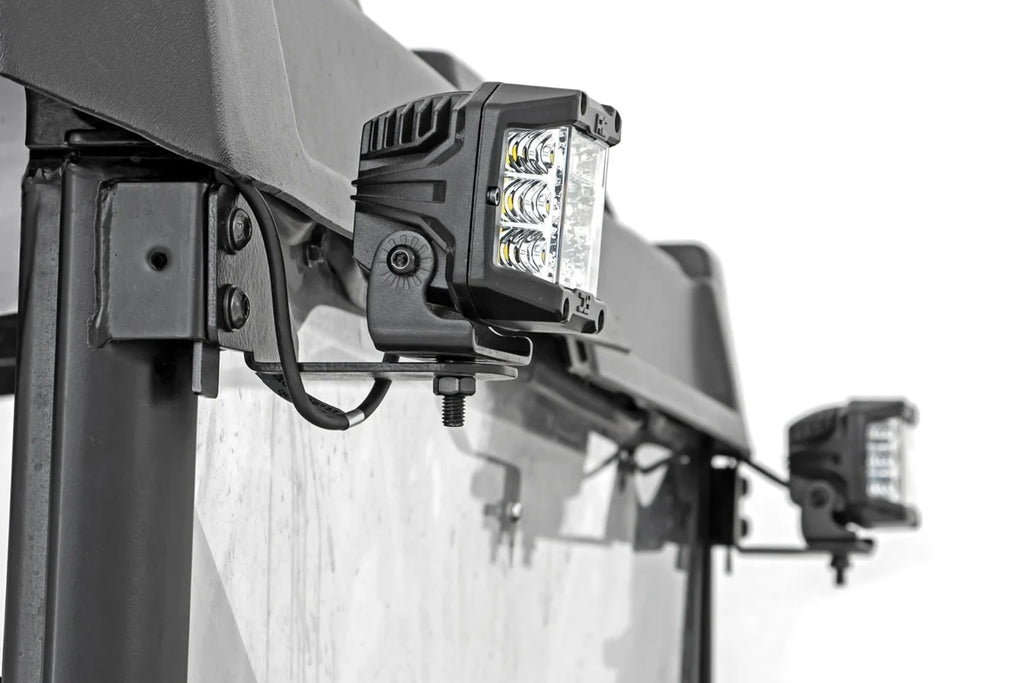 Rough Country LED Light | RR Cage Mount | 2" Chrome Pair | Wide Angle | Polaris Ranger 1000/Ranger XP 900/1000 93144 - Sid...