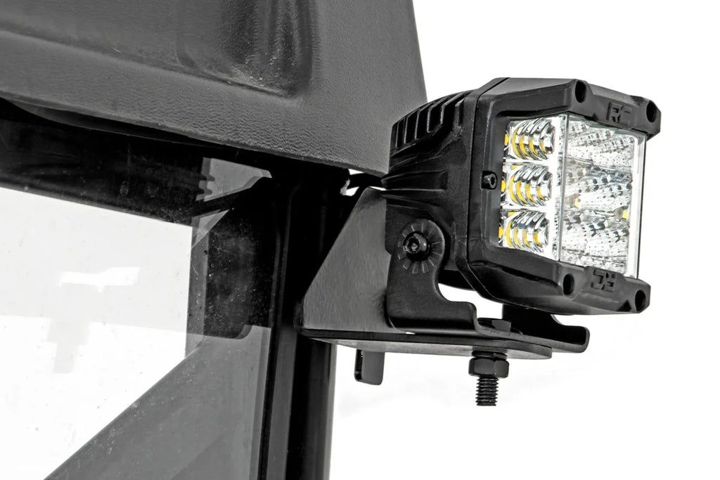 Rough Country LED Light | RR Cage Mount | 2" Chrome Pair | Wide Angle | Polaris Ranger 1000/Ranger XP 900/1000 93144 - Add...