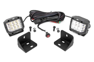 Rough Country LED Light | Rear Cab Mount | 3" Chrome Pair | Wide Angle | Can-Am Defender HD 5/HD 8/HD 9/HD 10 71024