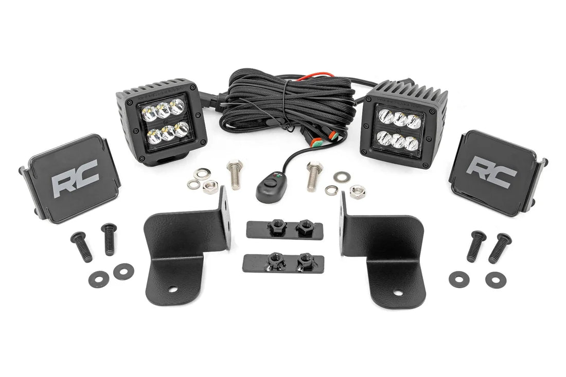 Rough Country LED Light | Rear Mount | 2" Black Pair | Spot | Polaris Ranger 1000/Ranger XP 1000 93082 - Rear View