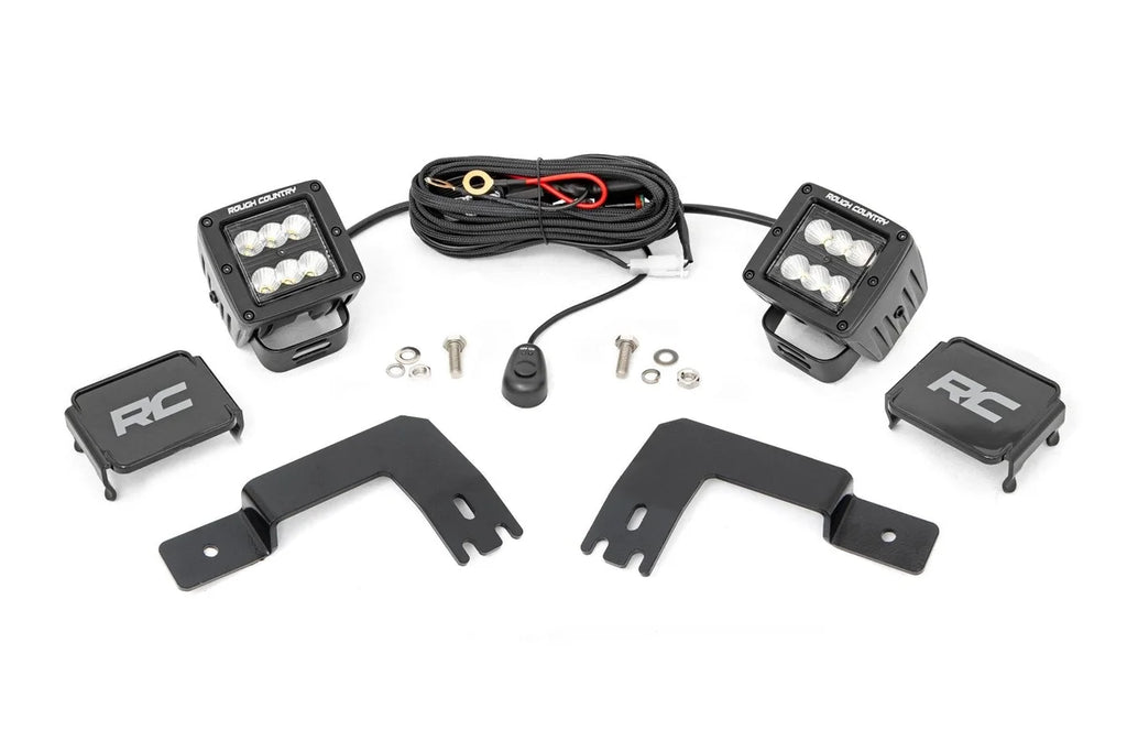 Rough Country LED Light | Under Bed Mount | 2" Black Pair | Flood | Polaris XPEDITION ADV 5 - Underside View