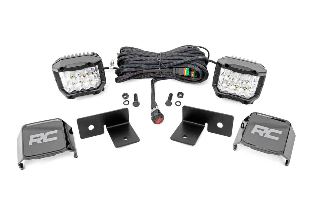 Rough Country LED Light | Under Bed Mount | 2" Chrome Pair | Wide Angle | Polaris General/General XP 93032 - Underside View