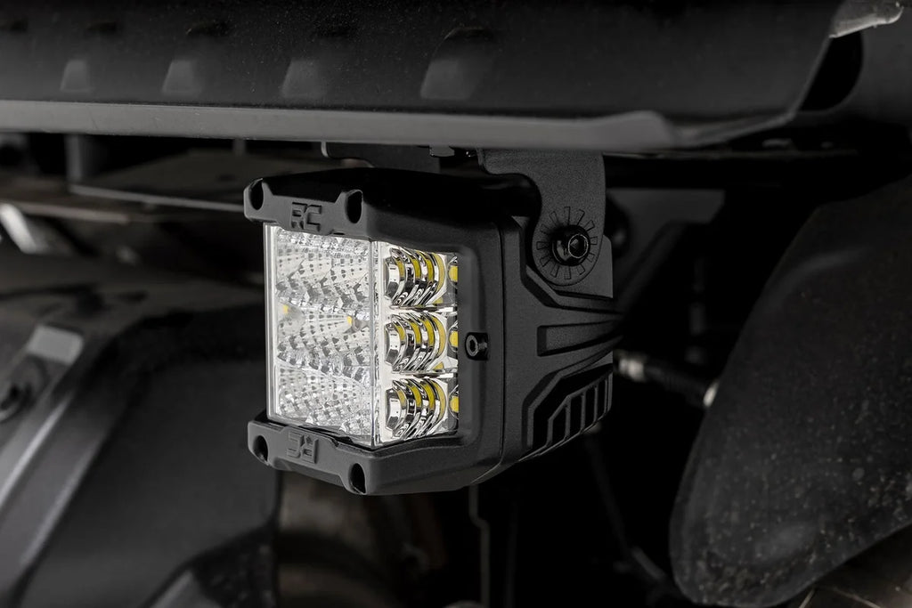 Rough Country LED Light | Under Bed Mount | 3" Chrome Pair | Wide Angle | Polaris XPEDITION ADV 5 - Underside View