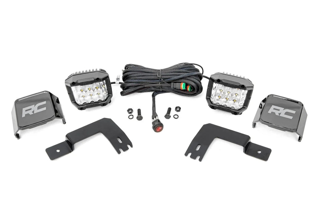 Rough Country LED Light | Under Bed Mount | 3" Chrome Pair | Wide Angle | Polaris XPEDITION ADV 5 - Underside View