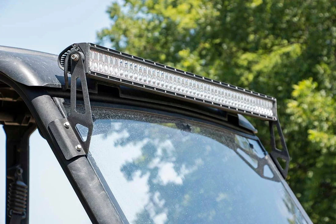 Rough Country LED Light | Windshield | 50" Black Dual Row | Can-Am Defender HD 5/HD 8/HD 9/HD 10 71007 - Side View