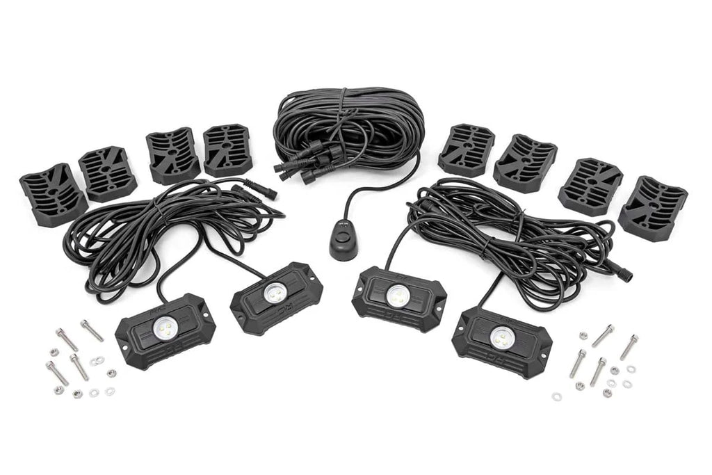 Rough Country LED Rock Light  Kit | 4 Piece Set 70980 - Kit Contents