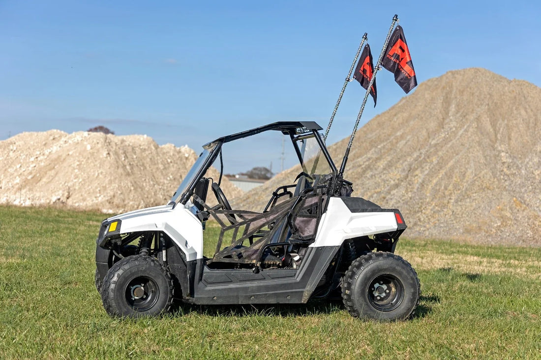 Rough Country LED Whip Light Kit | Bed Mount | Polaris Ranger RZR 170/RZR 170 93087 - Back View