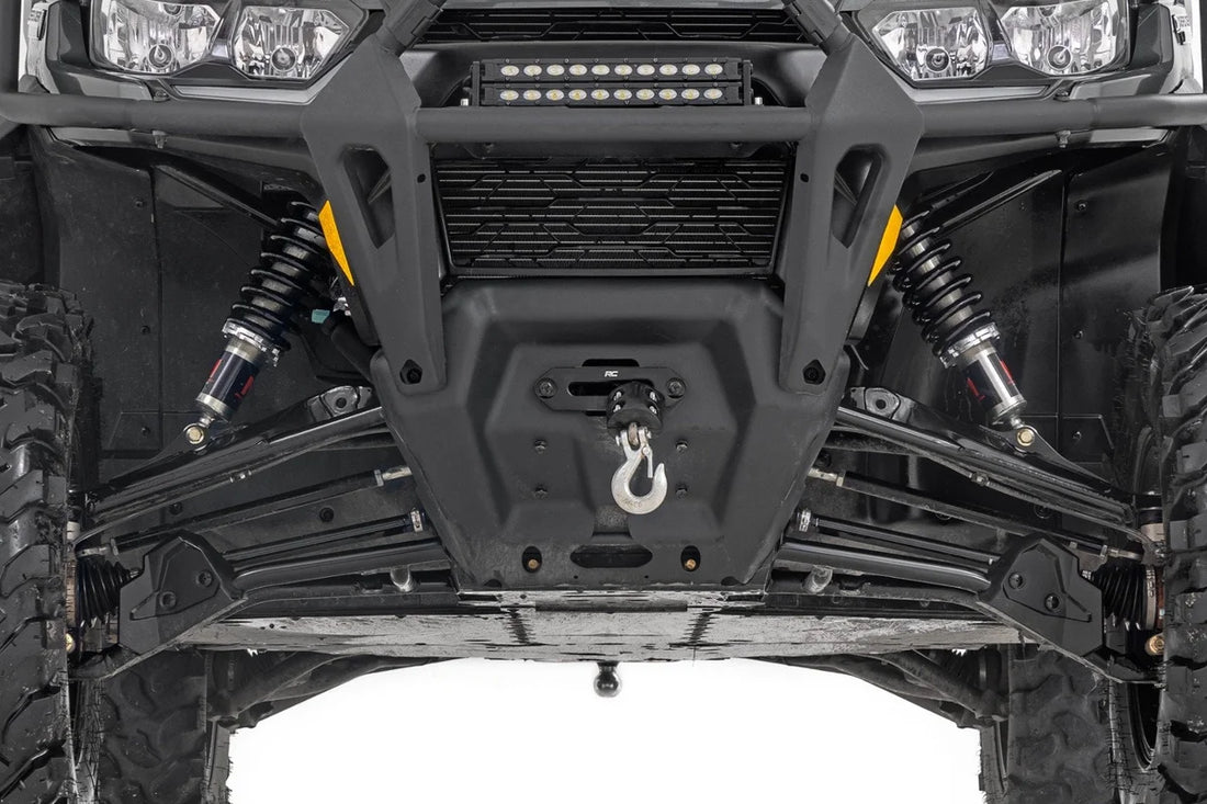 Rough Country M1 Front Coil Over Shocks | Ride Height Adjust | Can-Am Defender MAX HD10 - Back View