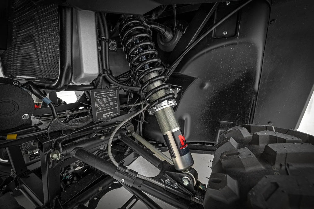 Rough Country M1 Front Coil Over Shocks | Ride Height Adjust | CFMOTO UFORCE 1000/UFORCE 1000XL - Installation View