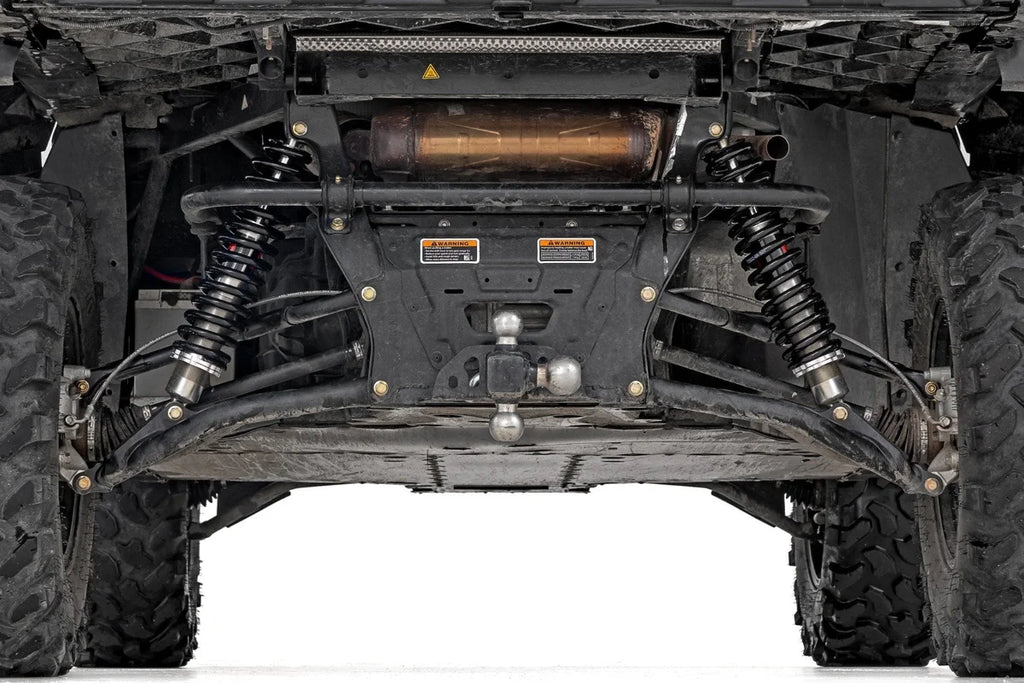 Rough Country M1 Rear Coil Over Shocks | Ride Height Adjust | Can-Am Defender MAX HD10 - Side View