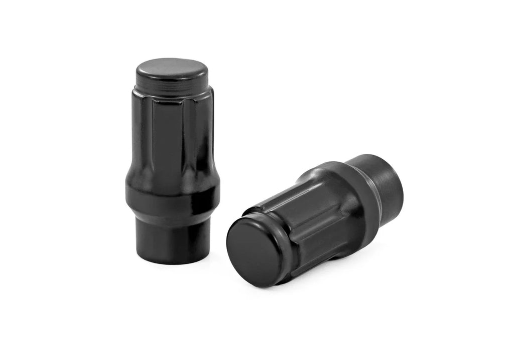 Rough Country M12 x 1.5 Lug Nut Set of 24 | Black | Closed End | Extended Thread - Side View
