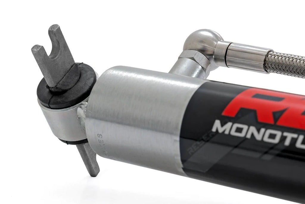 Rough Country M1R Monotube Rear Shocks | 0-3" | Jeep Wrangler JK/Wrangler Unlimited  (07-18) - Side View