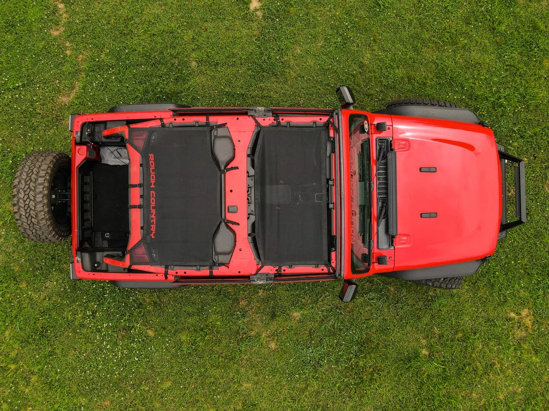 Rough Country Mesh Bikini Top Plus | Black | Jeep Wrangler JL (21-23)/Wrangler Unlimited (18-23) 85120 - Additional View 5