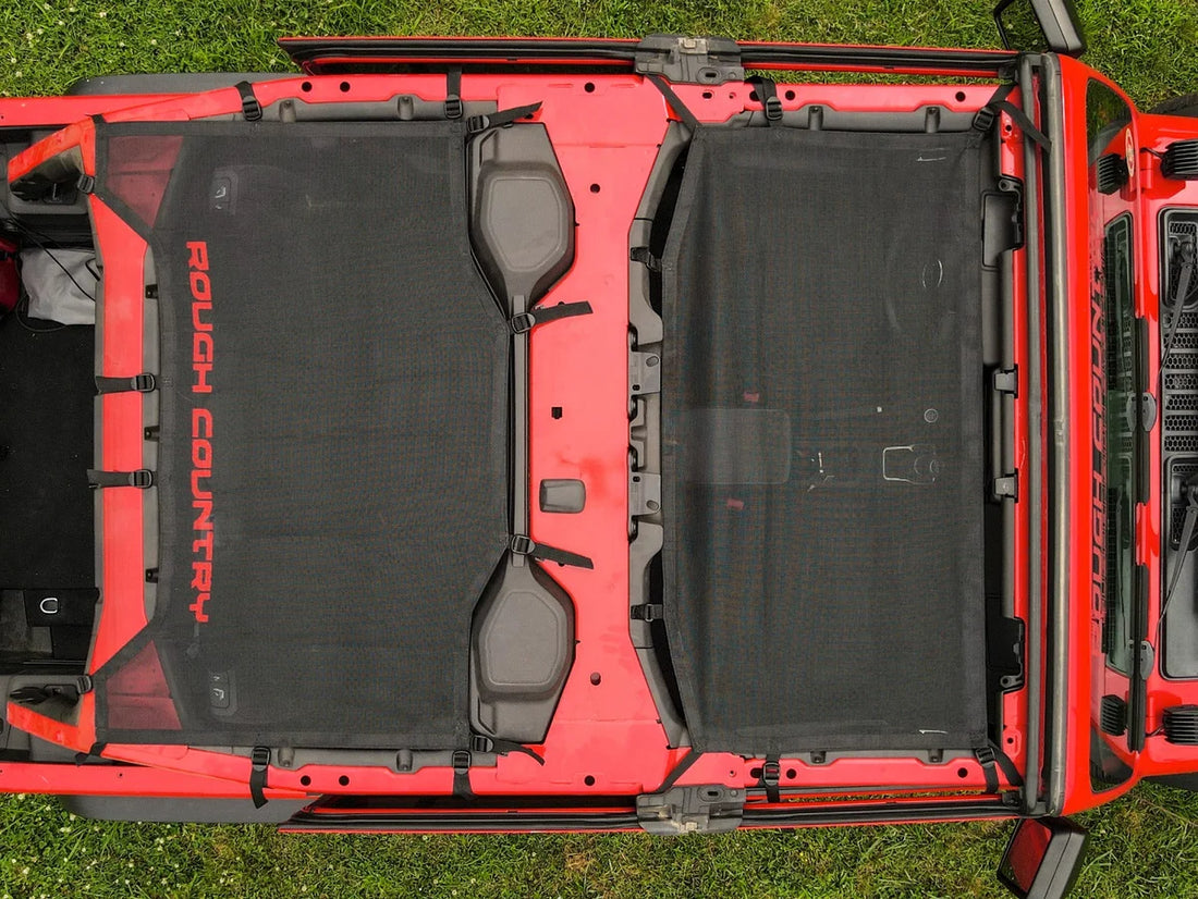 Rough Country Mesh Bikini Top Plus | Black | Jeep Wrangler JL (21-23)/Wrangler Unlimited (18-23) 85120 - Additional View 6